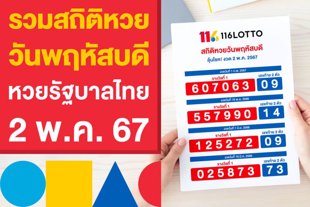 รวมสถิติหวยวันพฤหัสบดี หวยรัฐบาลไทย แนวทางเก็งหวย 2 พ.ค.​67